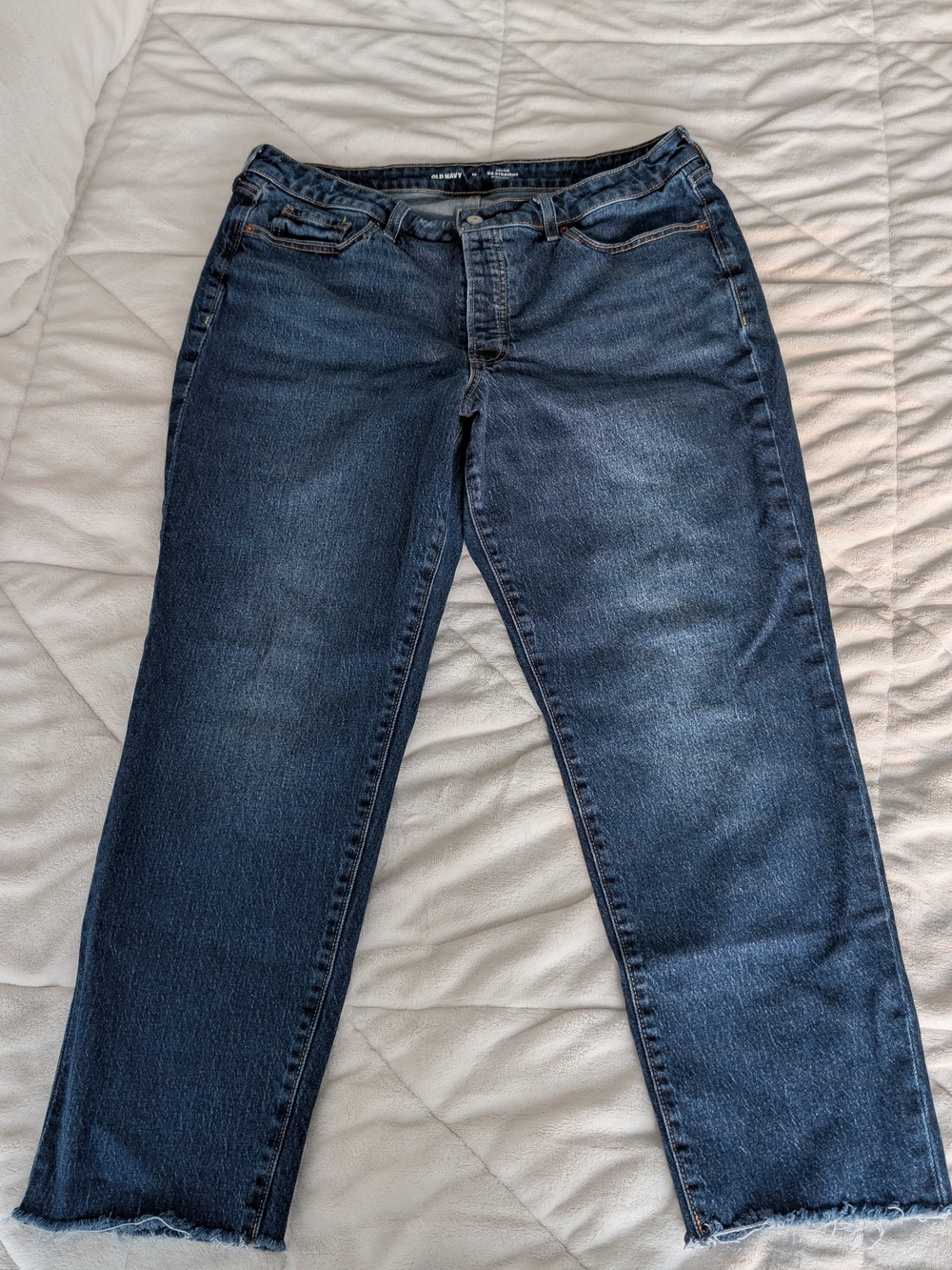 Old Navy High-Waisted Button-Fly 0G Straight Ankle Jeans